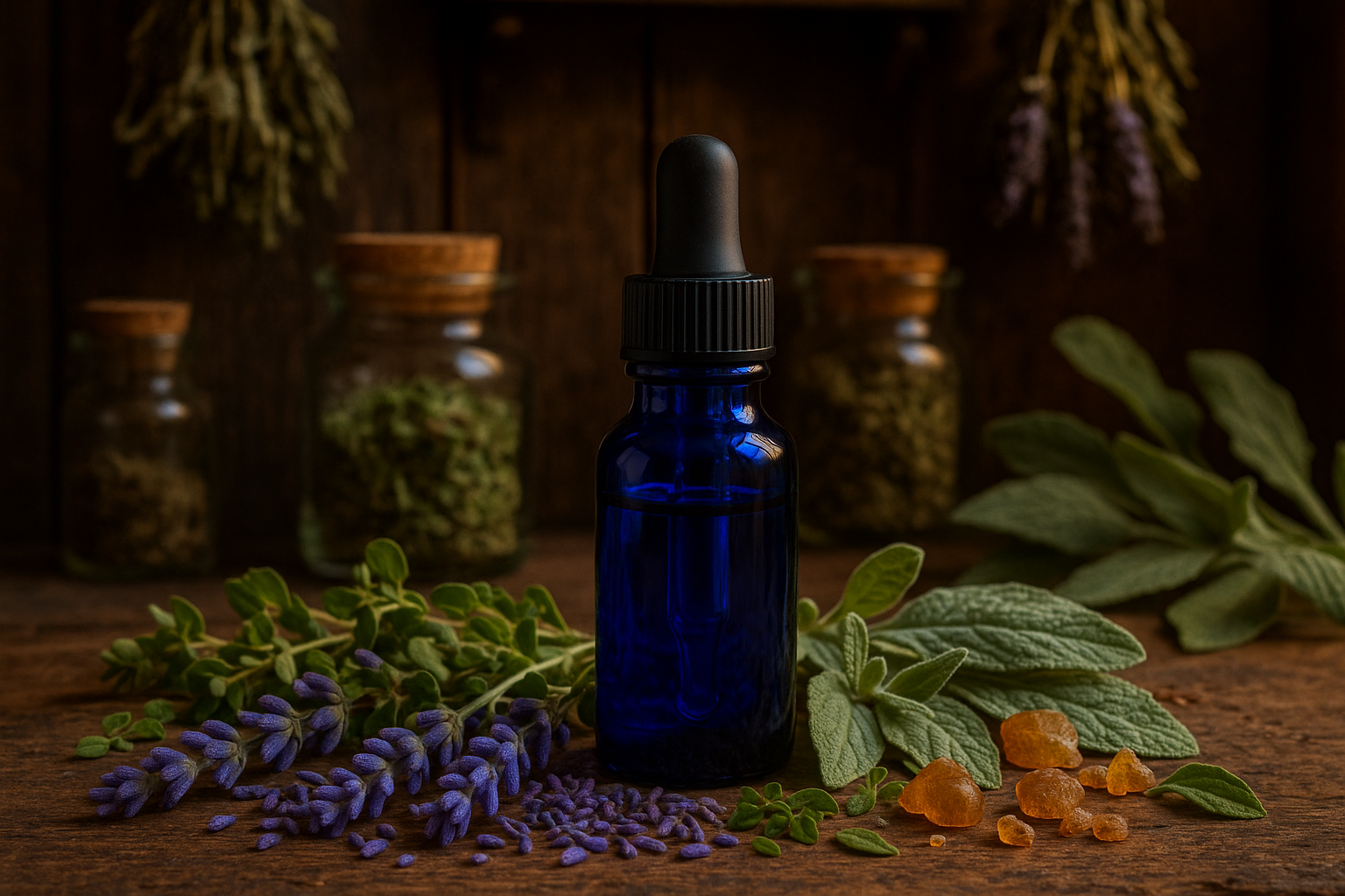 use lavender, marjoram, copaiba balsam, and clary sage